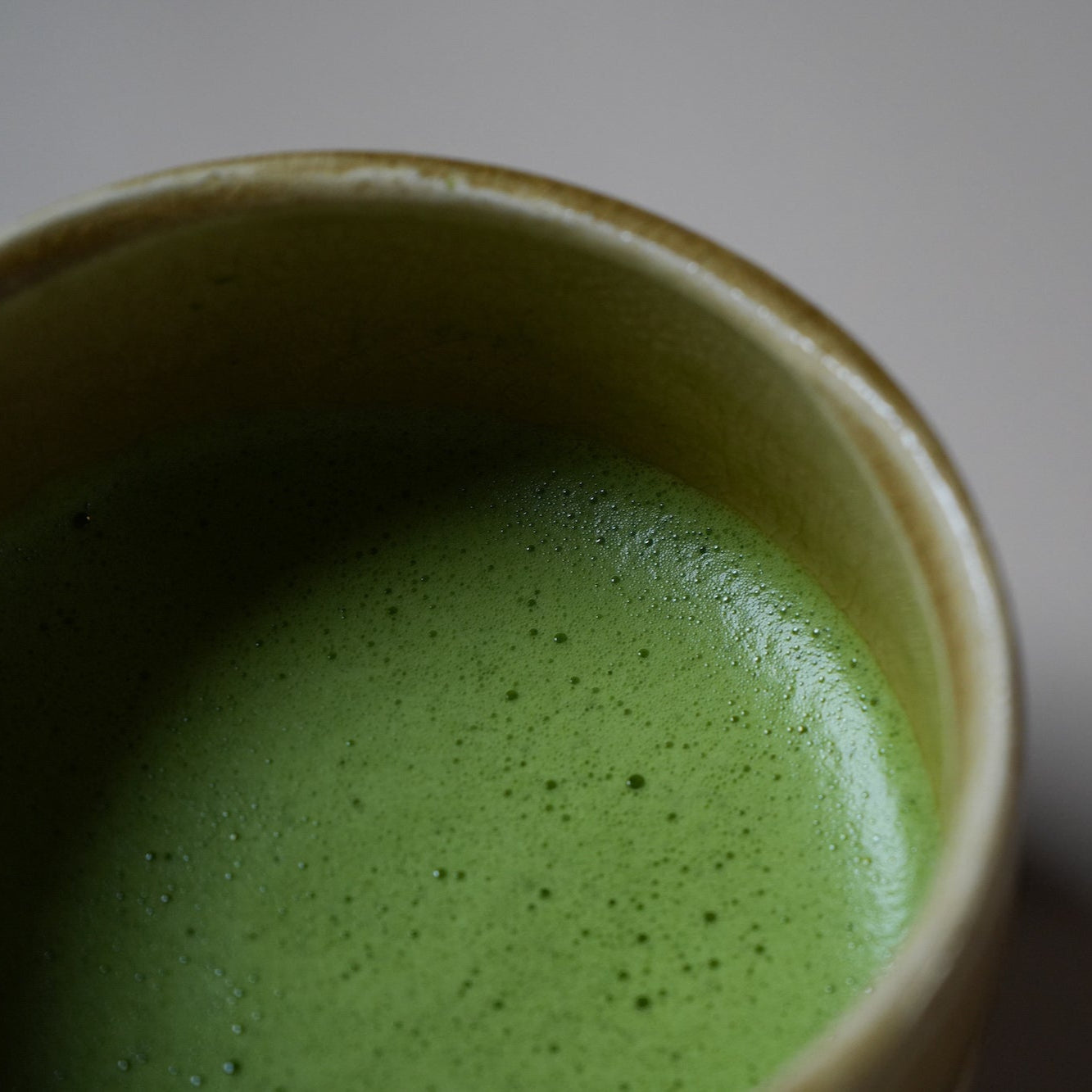 Whisked matcha in a chawan, made with Copper Tea matcha from Uji, Japan